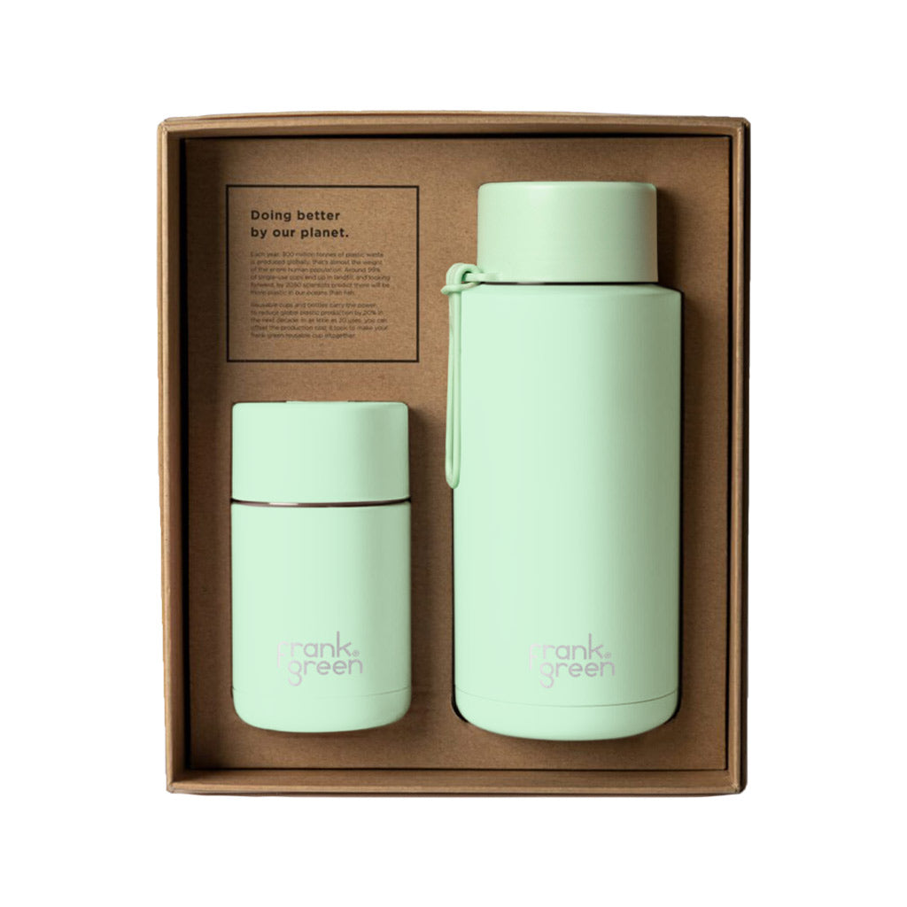 Frank Green Mint Gelato My Eco Gift Box Reusable Bottle and Cup