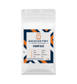 Geometry Coffee Roasters Compass Blend. 50% Brazil 50% Guatemala white background