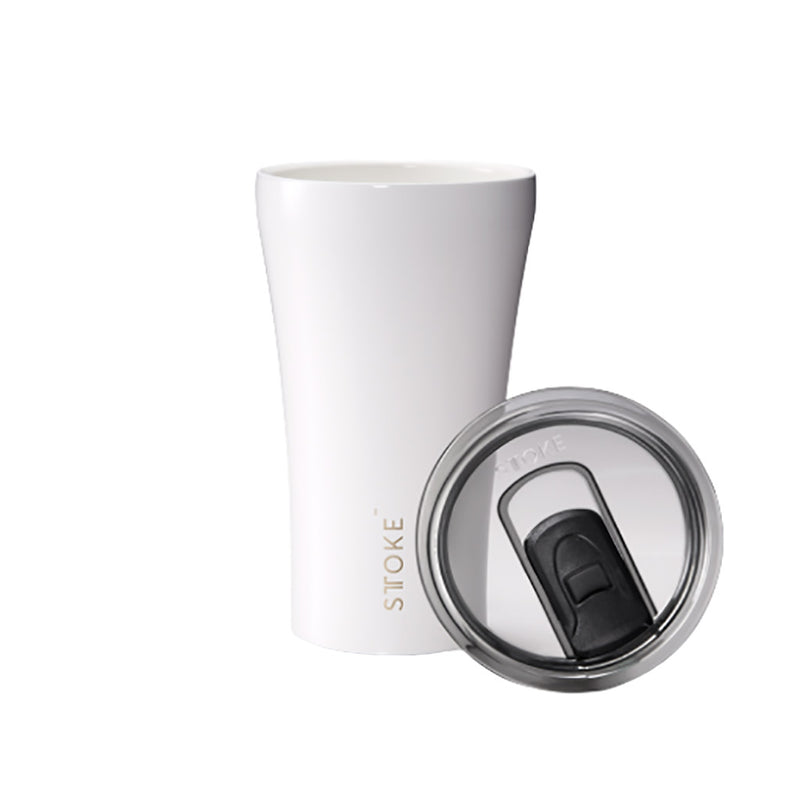 Sttoke 340ml Ceramic Reusable Cup Angel White