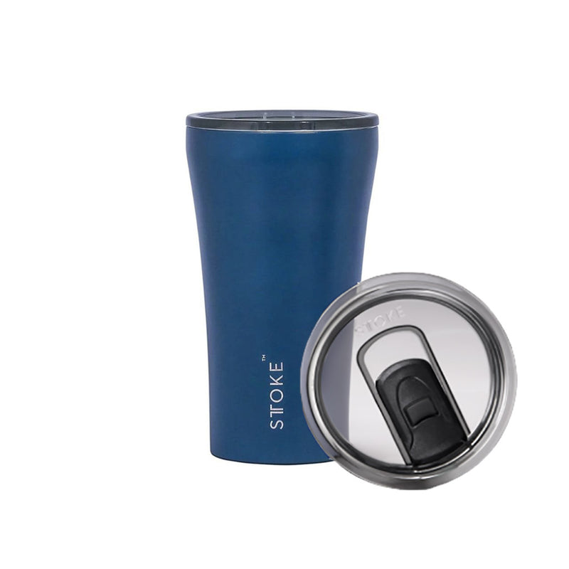 Sttoke 340ml Magnetic Blue Ceramic Reusable Shatterproof Cup
