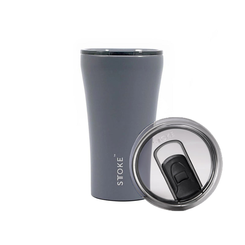 Sttoke 340ml Slated Grey Ceramic Reusable Shatterproof Cup